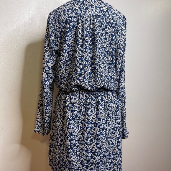 Dalia Woman Long Sleeve Elastic Waist Button Front Casual Formal Dress - Picture 14 of 16